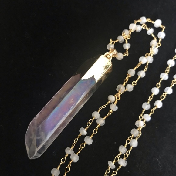 Quartz and White Moonstone Necklace - Picture 3 of 3